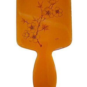 Vintage Mirror Vanity Floral Design & Faux Tortoiseshell Marbled Backing